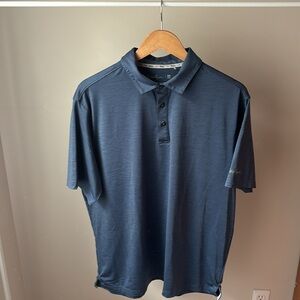 Walter Hagen Men’s Polo, Large, Blue on Blue stripe